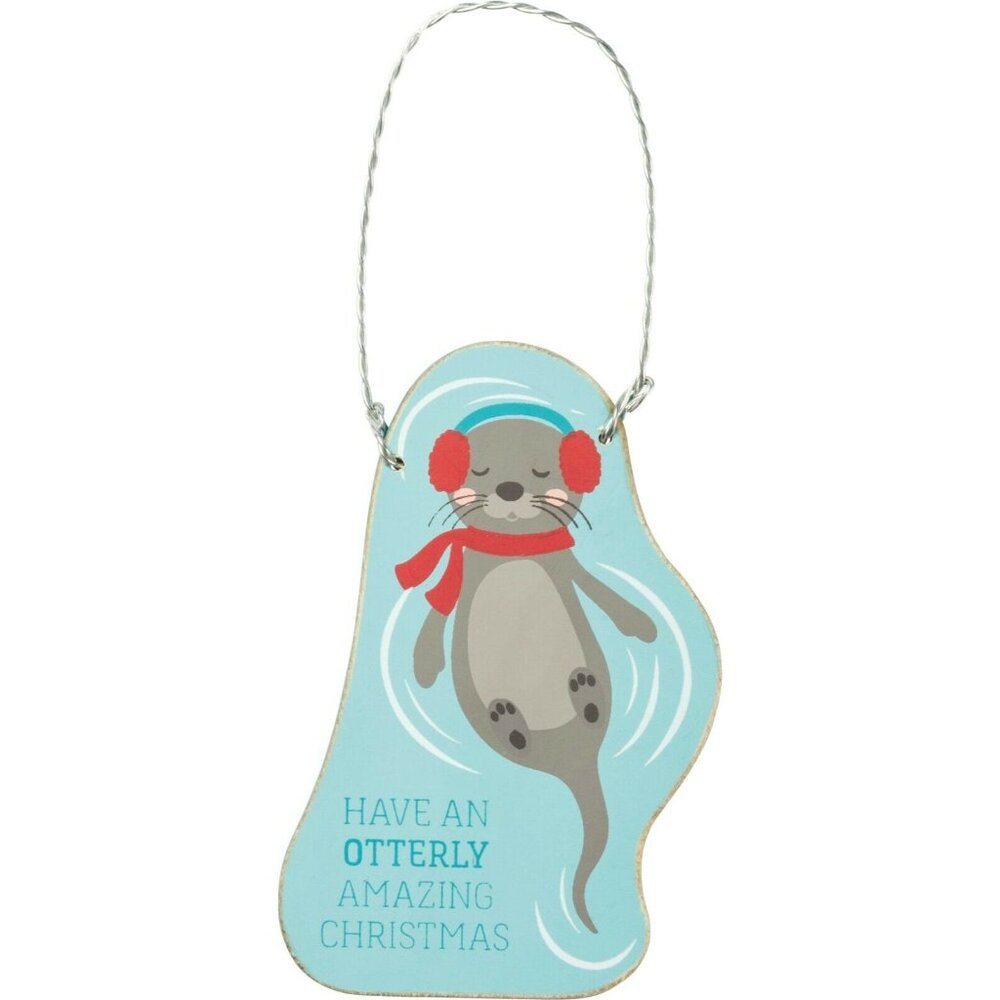 PBK Christmas Tree Ornament Have An Otterly Amazing Merry Christmas Wood Otter